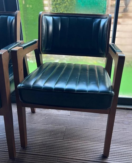 Wooden Chair With Black Leather Wooden Chair With Black Leather