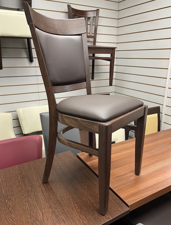 Walnut Framed Leather Dining Chair