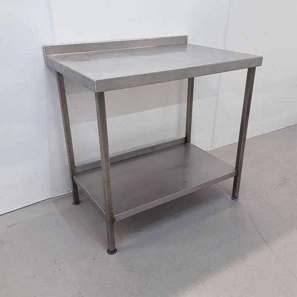 95cm Wide Stainless Table With Shelf For Sale