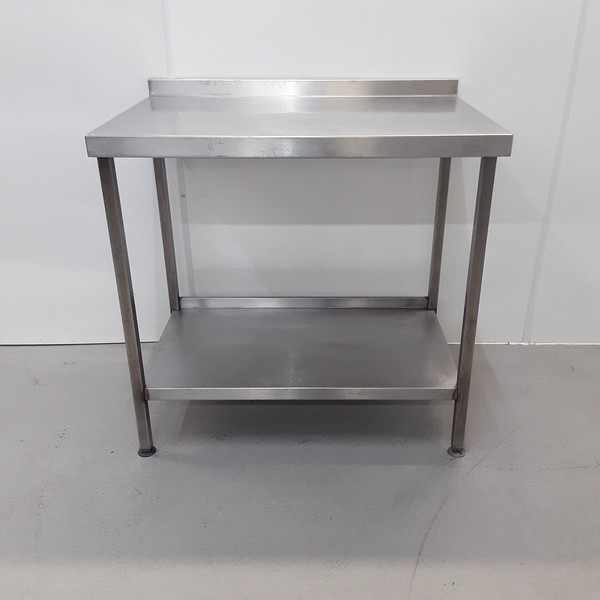 Secondhand Used 95cm Wide Stainless Table With Shelf For Sale