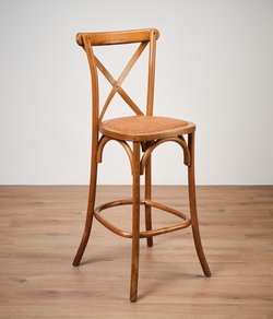 High bar stool in oak