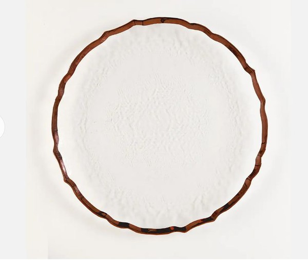 33cm clear glass charger plates for sale