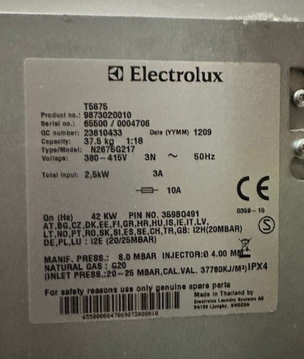 Secondhand Electrolux N2675G217 Gas Tumble Dryer