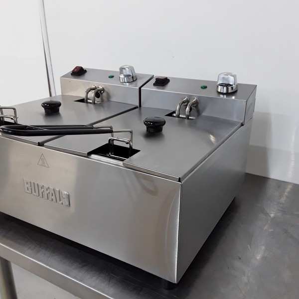 Used Buffalo Table Top Double Fryer FC257 For Sale