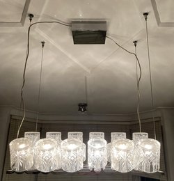 Secondhand Used Chandelier With Cut Crystal Glasses For Sale