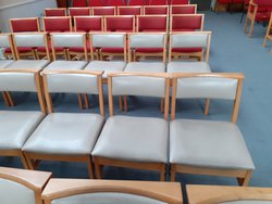 Rows of Linking Church Chairs for sale