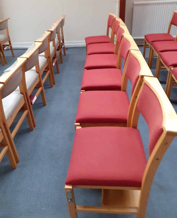 Red Linking Church Chairs for sale