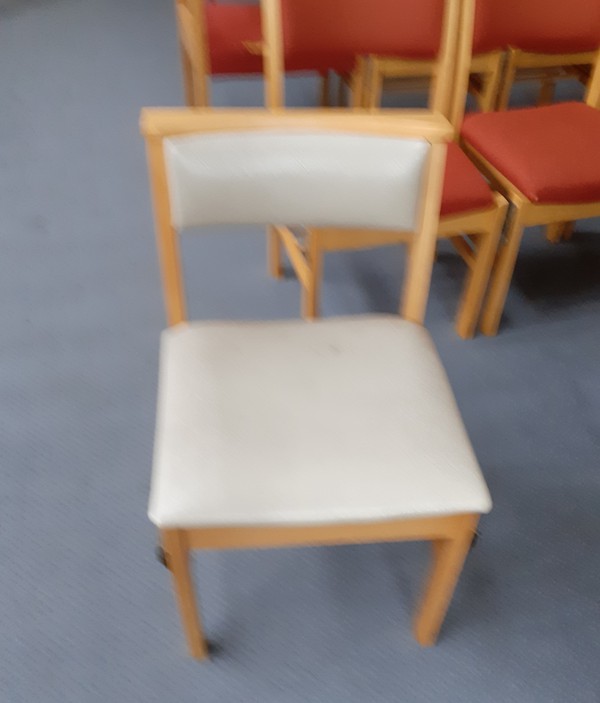Buy Beige Upholstered Linking Church Chair