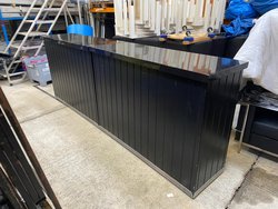 Secondhand Used Black Wooden Bar Fronts Each Unit 5ft Long For Sale