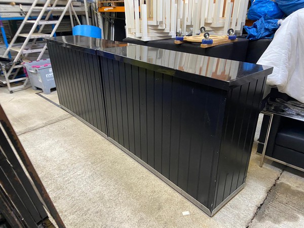 Secondhand Used Black Wooden Bar Fronts Each Unit 5ft Long