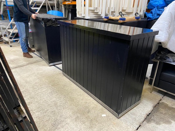 Used Black Wooden Bar Fronts Each Unit 5ft Long