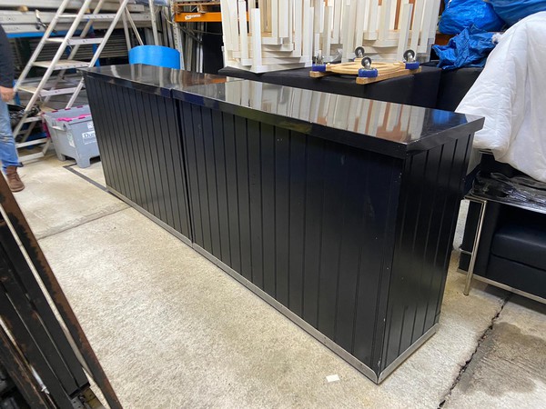 Used Black Wooden Bar Fronts Each Unit 5ft Long For Sale