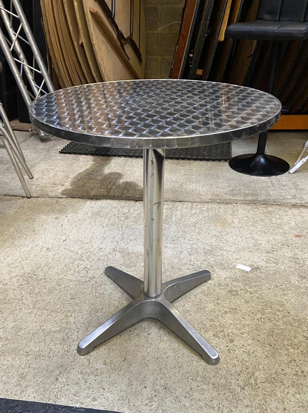 Secondhand Chrome Bistro Set, Table And 4 Chairs For Sale