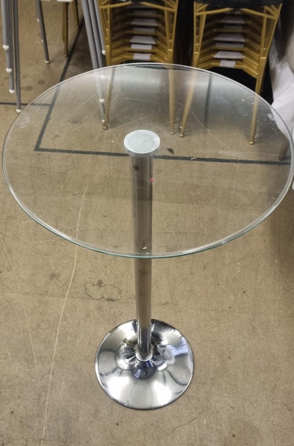 Secondhand Used Glass Poseur Tables For Sale