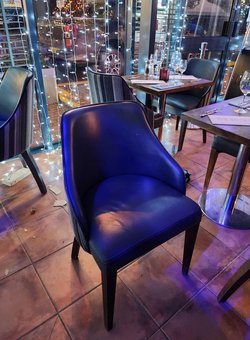Leather Restaurant Chairs With Wooden Legs For Sale