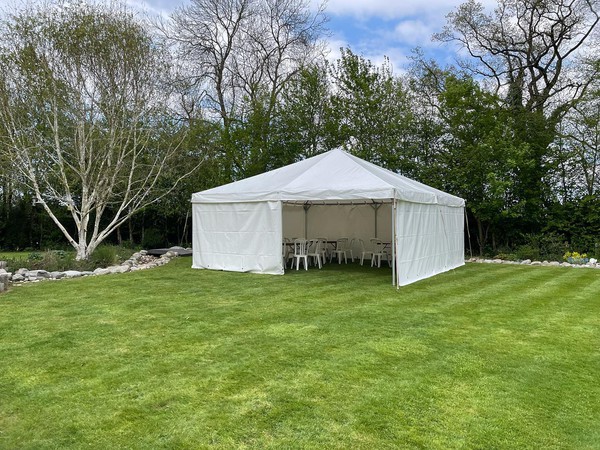 20ft x 20ft (6m x 6m) framed marquee for sale