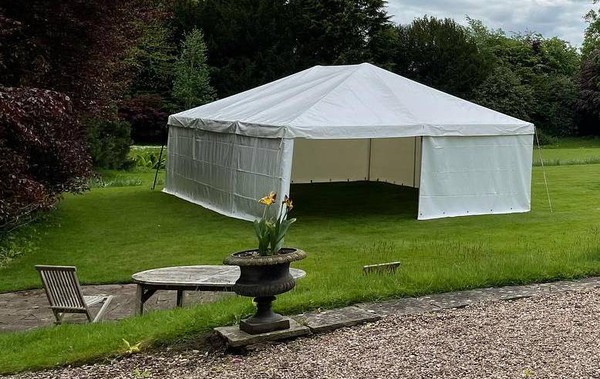 White framed marquee by Marshall marquees