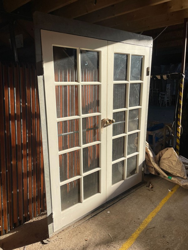 Marquee doors with metal frame