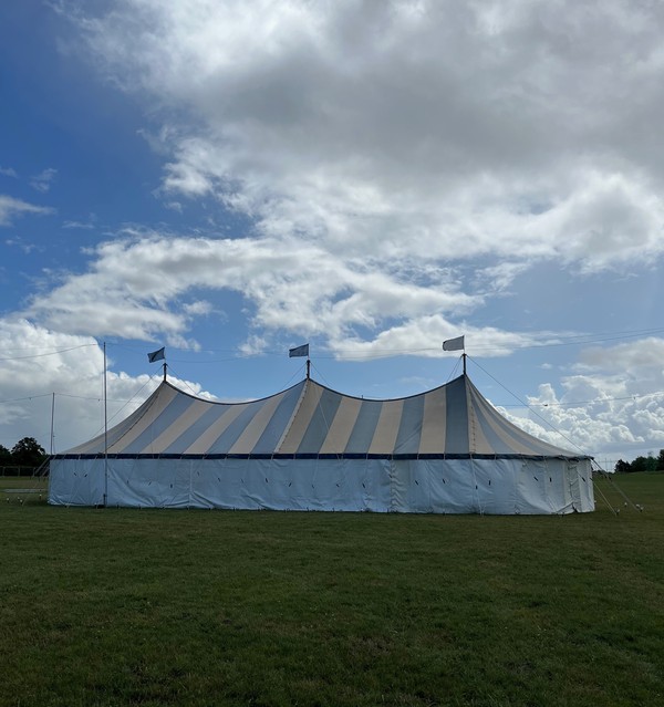 Secondhand 74' x 32' Traditional Canvas Marquee For Sale