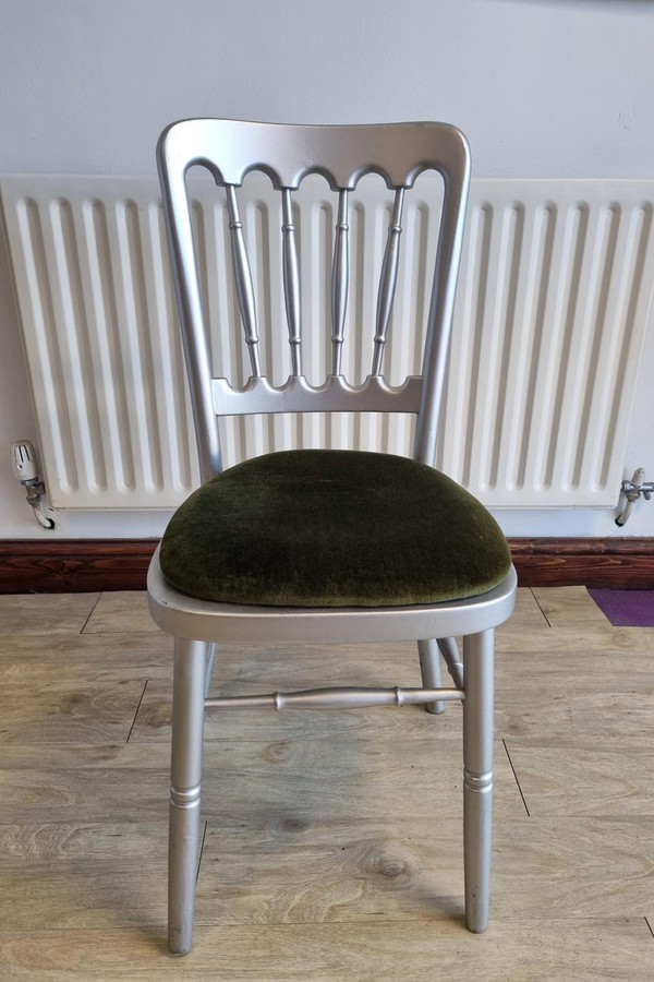 Secondhand Used Silver Cheltenham Banqueting Chairs For Sale