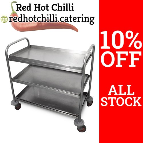 Secondhand 0.95m Stainless Steel 3 Tier Trolley For Sale Secondhand 0.95m Stainless Steel 3 Tier Trolley For Sale