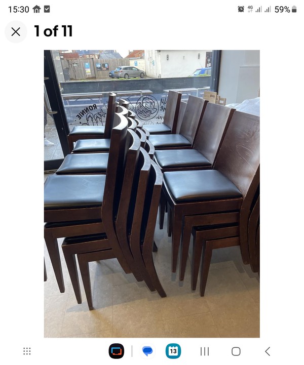45x Wooden Chairs With 12x Tables