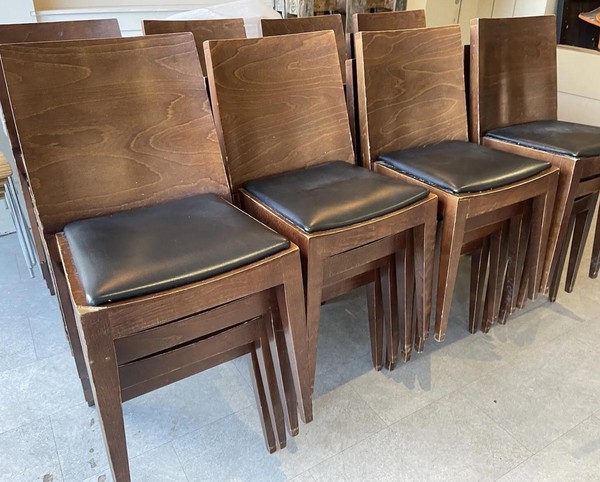 Secondhand 45x Wooden Chairs With 12x Tables For Sale