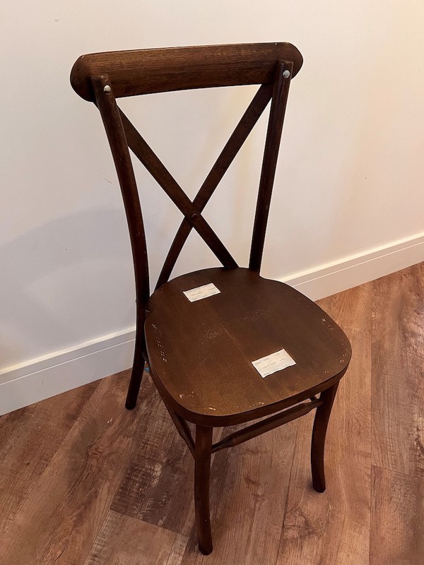Dark Wood Rosetone Diana Crossback Stacking Chair