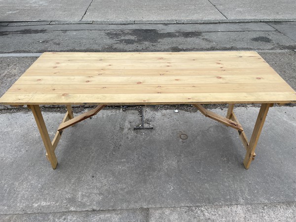 6ft by 2.5ft Wooden Trestle Tables For Sale