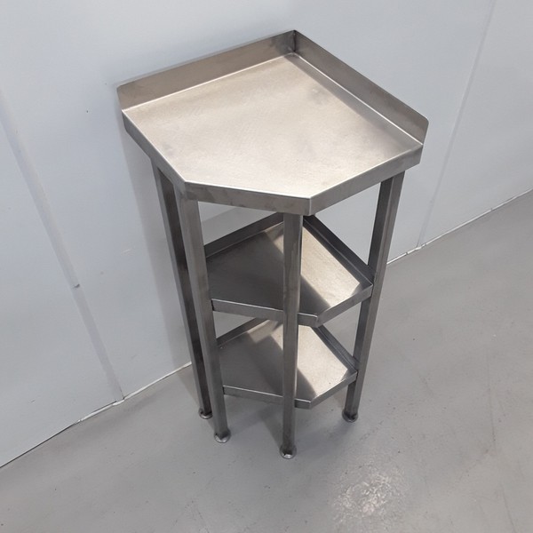 40cm Wide Stainless Steel Corner Table