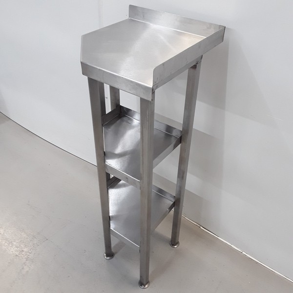 Secondhand 40cm Wide Stainless Steel Corner Table