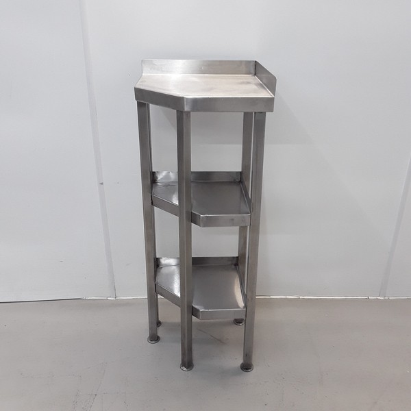 Used 40cm Wide Stainless Steel Corner Table