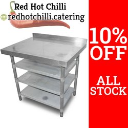 0.9m Stainless Steel Table With Shelving For Sale