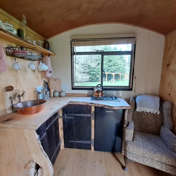 Shepherds hut kitchen