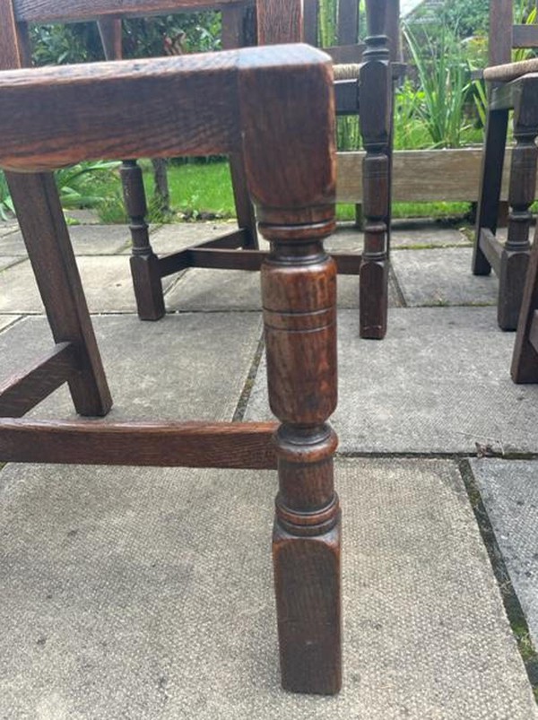 Used 8x Vintage High Back Oak Dining Chairs For Sale
