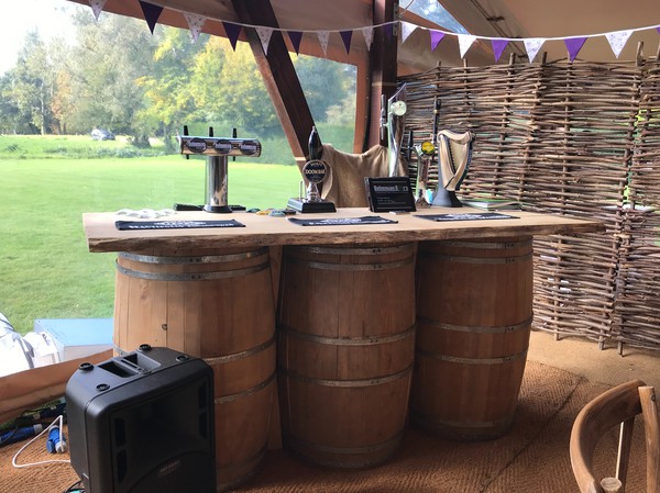 Secondhand Oak Barrel And Apple Crate Bar For Sale