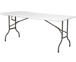 10x Centre Folding Table 6' White HDPE For Sale