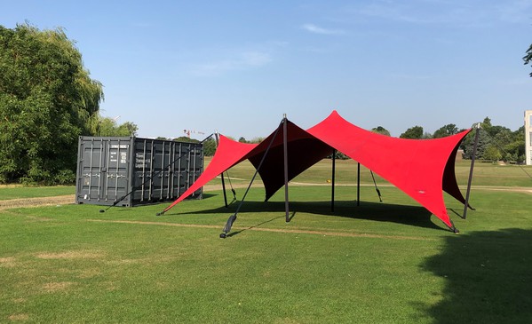 Used 9m x 9m Freeform Manta Red Stretch Tent For Sale