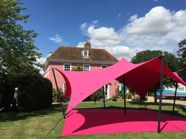 7.5m x 7.5m Freeform Manta Pink Stretch Tent For Sale