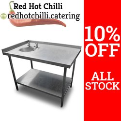 1.2m Stainless Steel Table With Hand Sink