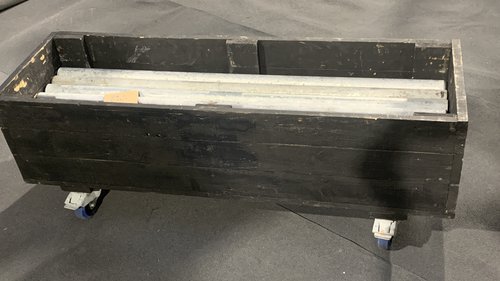 24x 4' Steel Staging Legs with Wheeled Transport Case 24x 4' Steel Staging Legs with Wheeled Transport Case