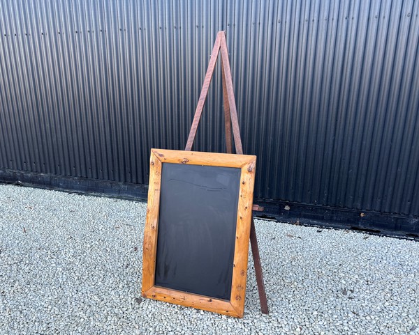 Secondhand 2x Rustic Wooden Easel With Chalk Board For Sale