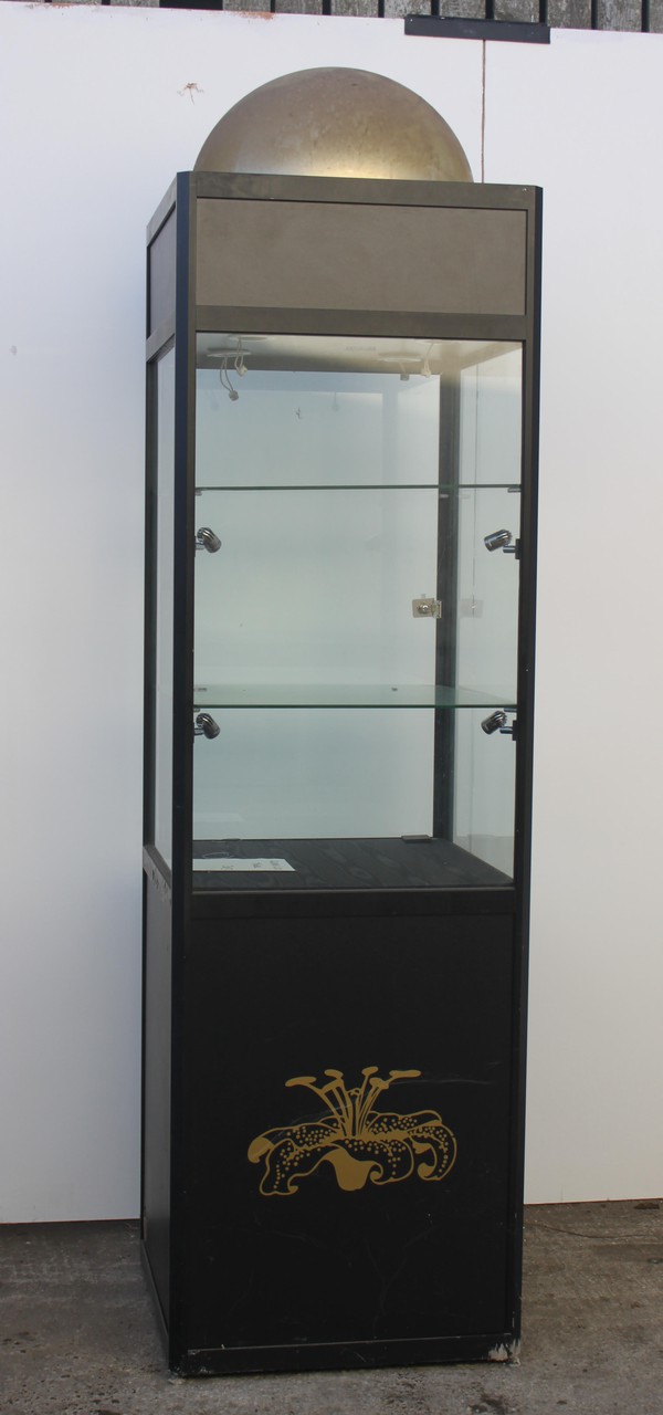 New 3x Black Display Cabinet With Domed Top For Sale