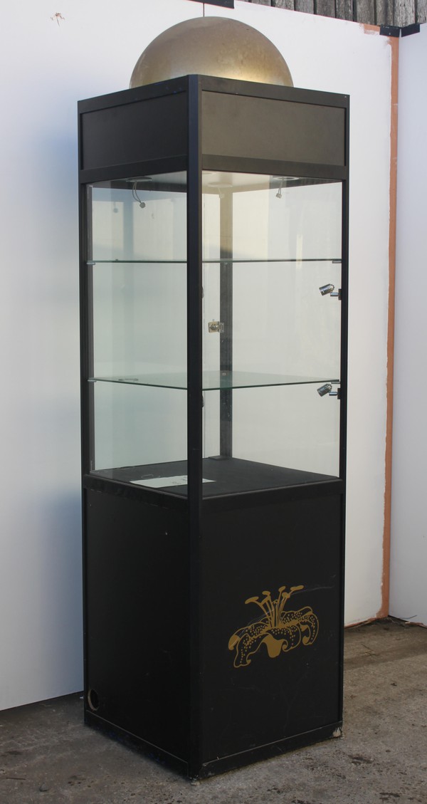 Unused 3x Black Display Cabinet With Domed Top For Sale