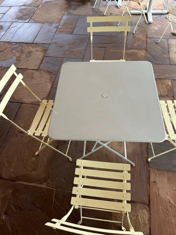 Outside Bistro Folding Tables and Chairs