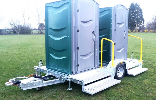 Galvanised toilet trailer