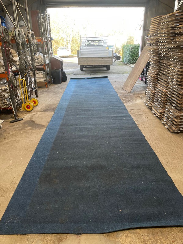 Buy Used Blue Carpet 9m x 2m Rubber Backed