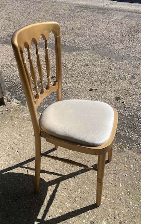 Gold Cheltenham Banqueting Chairs with Cream Pads