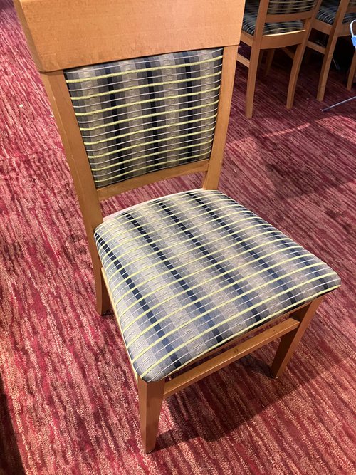 60x Solid Beech Upholstered Dining Chairs And Tables