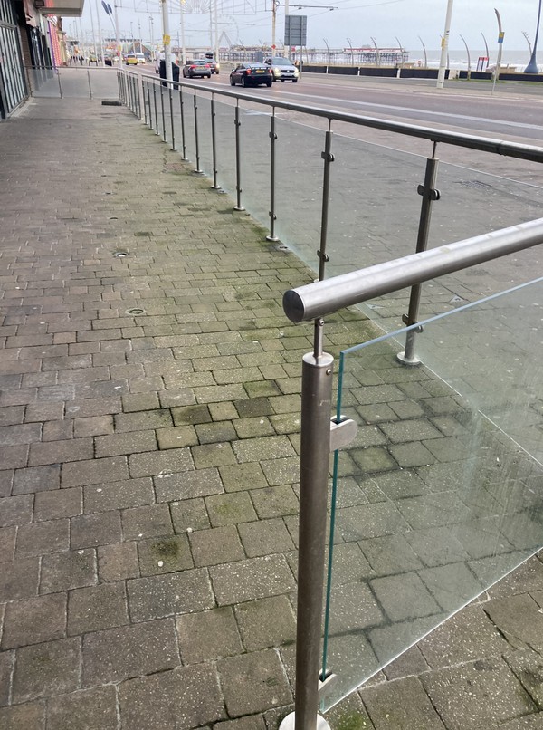 Glass Balustrade With Poles For Sale
